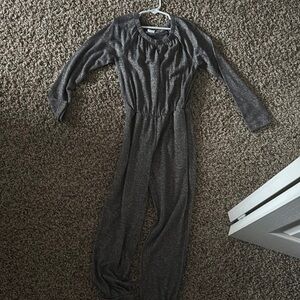 Gray shimmer  Long Sleeve Jumpsuit